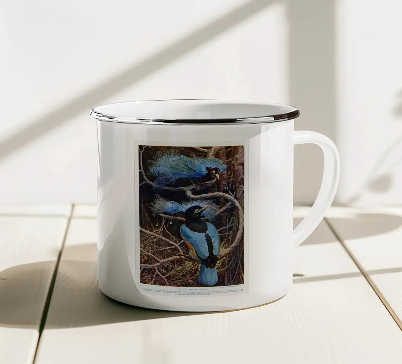 The blue bird of paradise tazza in smalto da vintageshop