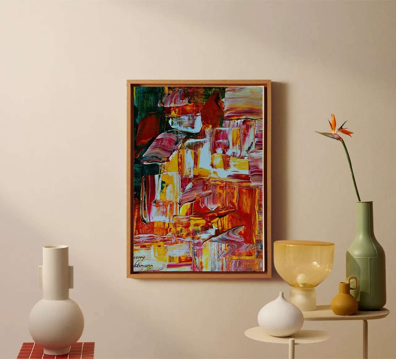 Inspired by Hans Hofmann 1. tela con Cornice a cassetta da Thierry Vobmann Abstract painting