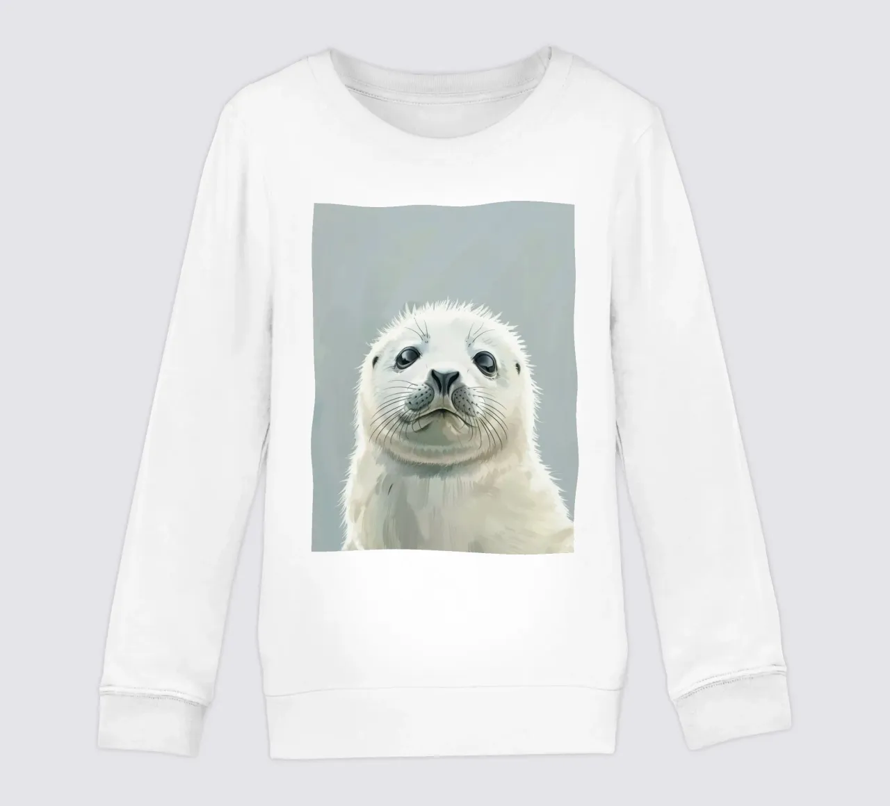 Retrato de una joven foca que mira con curiosidad con un suave sudadera para niño de DesignDoodle