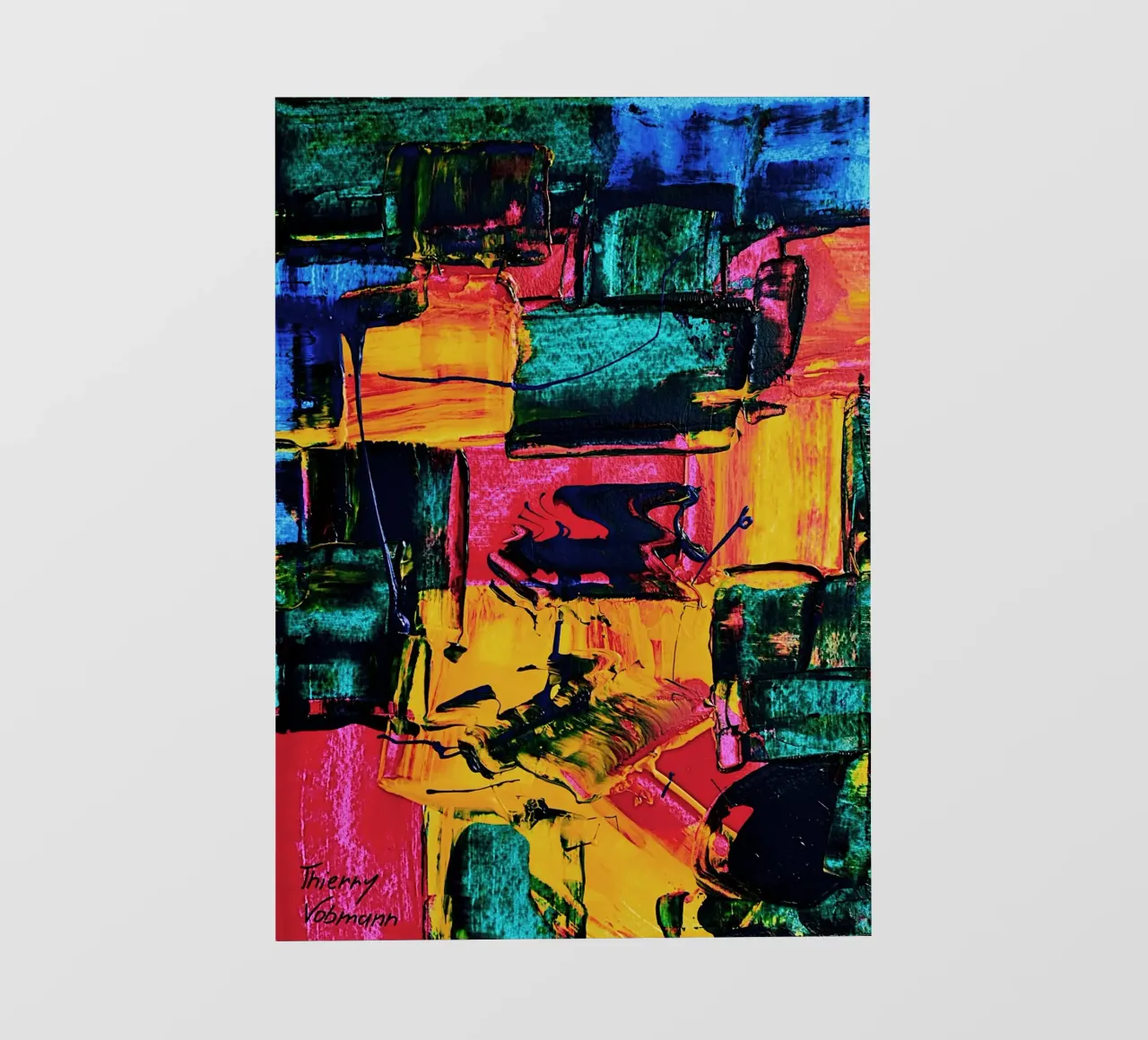 Inspired by Hans Hofmann 2 telo in pvc da Thierry Vobmann Abstract painting