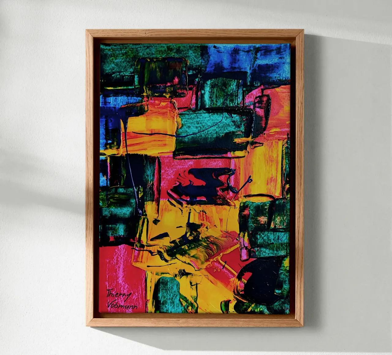 Inspired by Hans Hofmann 2 canvas met Baklijst van Thierry Vobmann Abstract painting