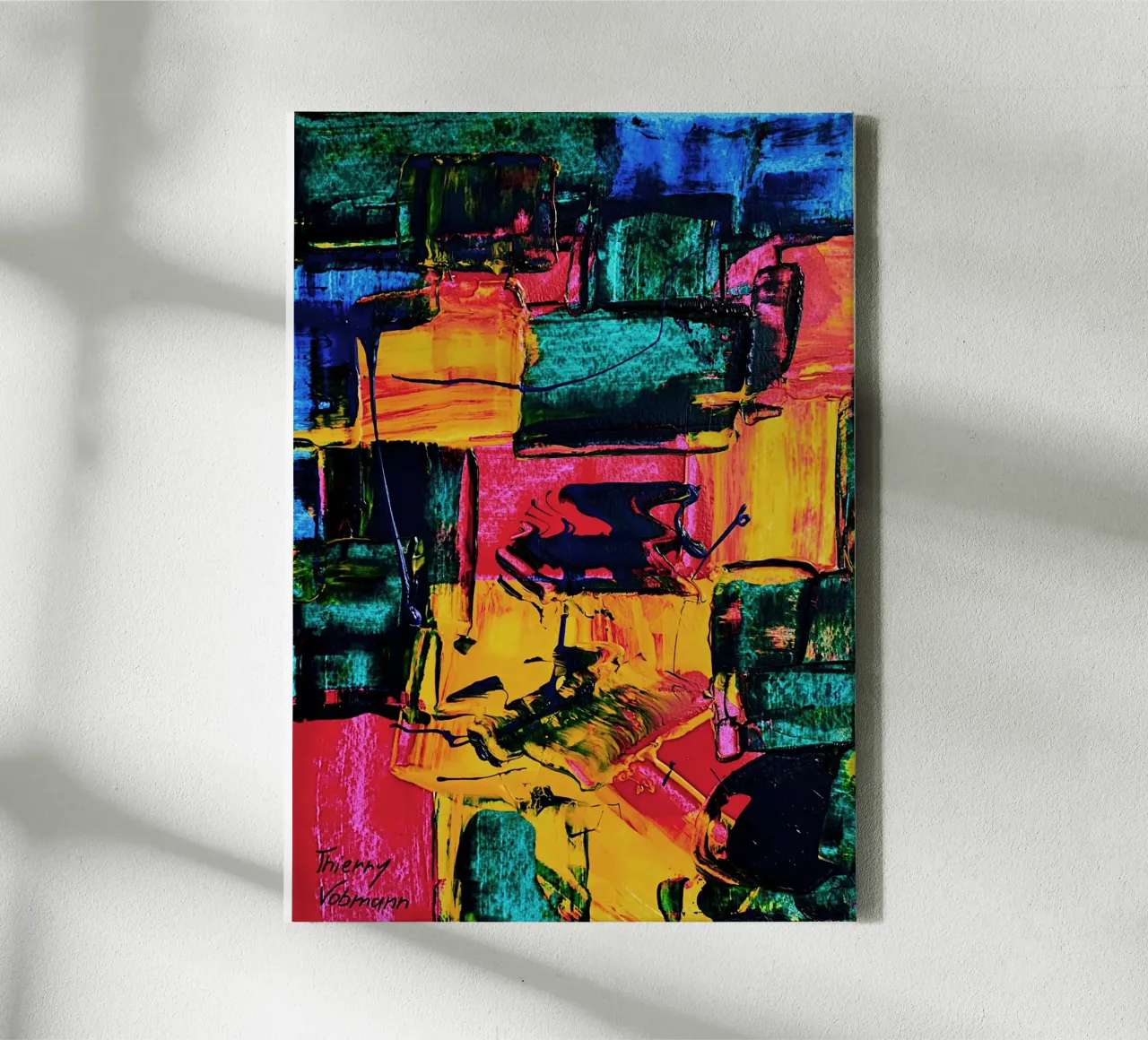 Inspired by Hans Hofmann 2 canvas met Baklijst van Thierry Vobmann Abstract painting
