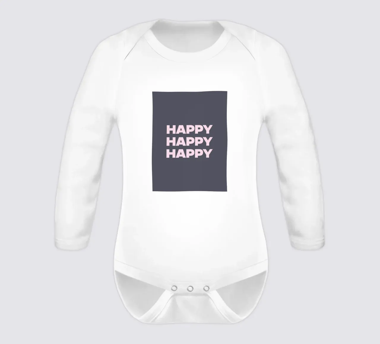 Mood: Triple Happy long-sleeve baby romper by QuooodZ by MooodzArt