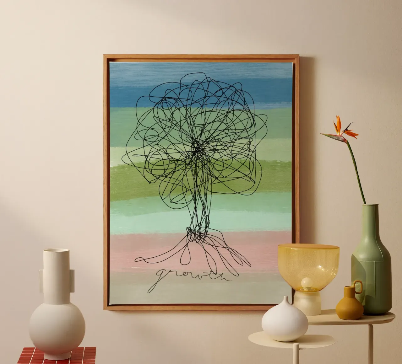 Growth II canvas met Baklijst van Viola