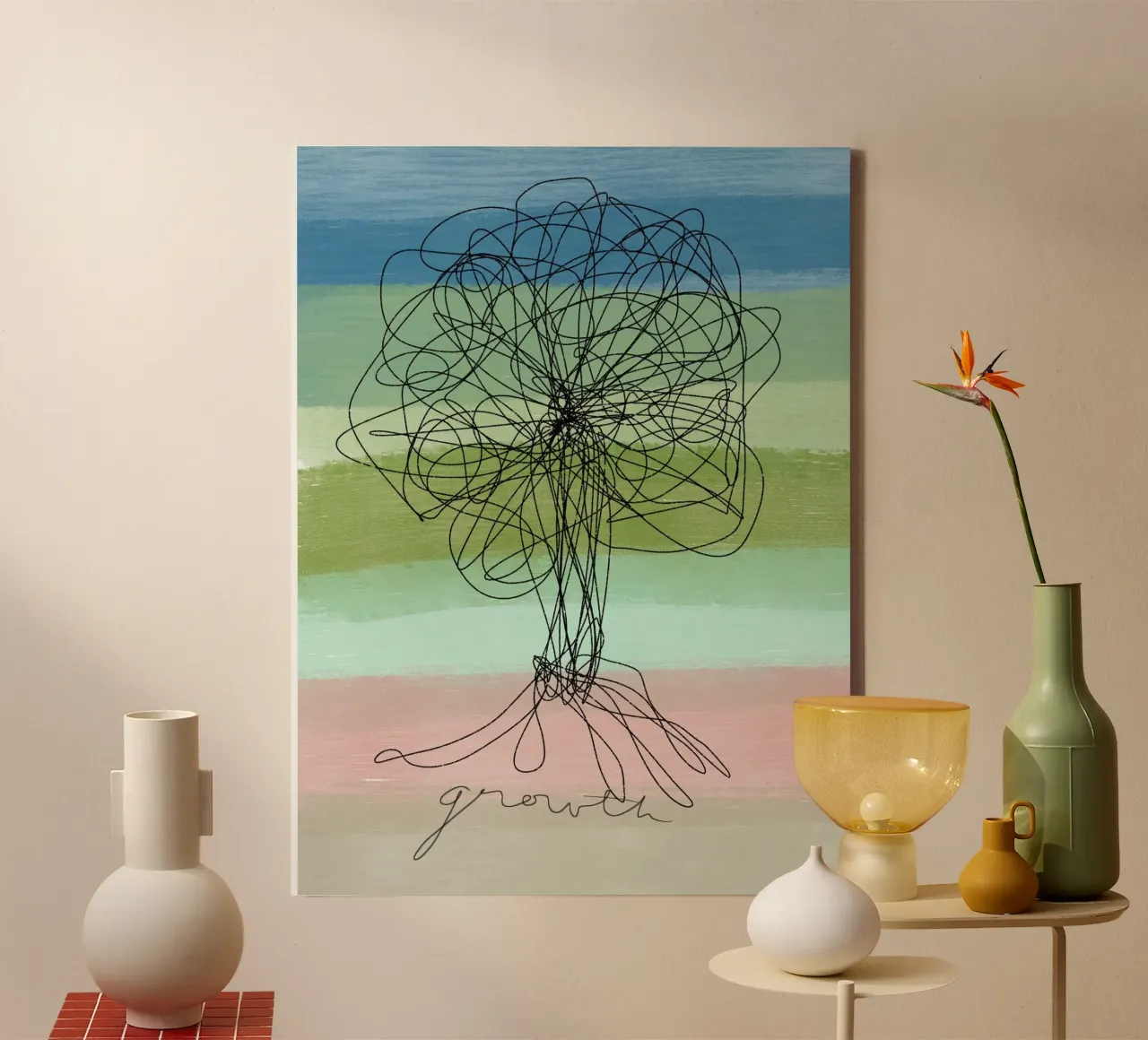 Growth II canvas met Baklijst van Viola