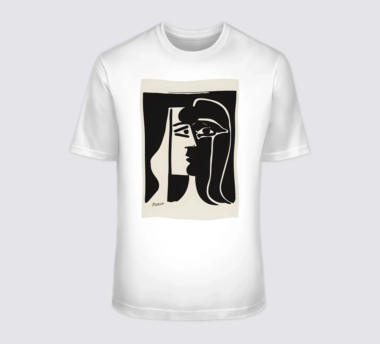 Picasso Black White Surrealist Profile Abstract Face t-shirt by homdeco