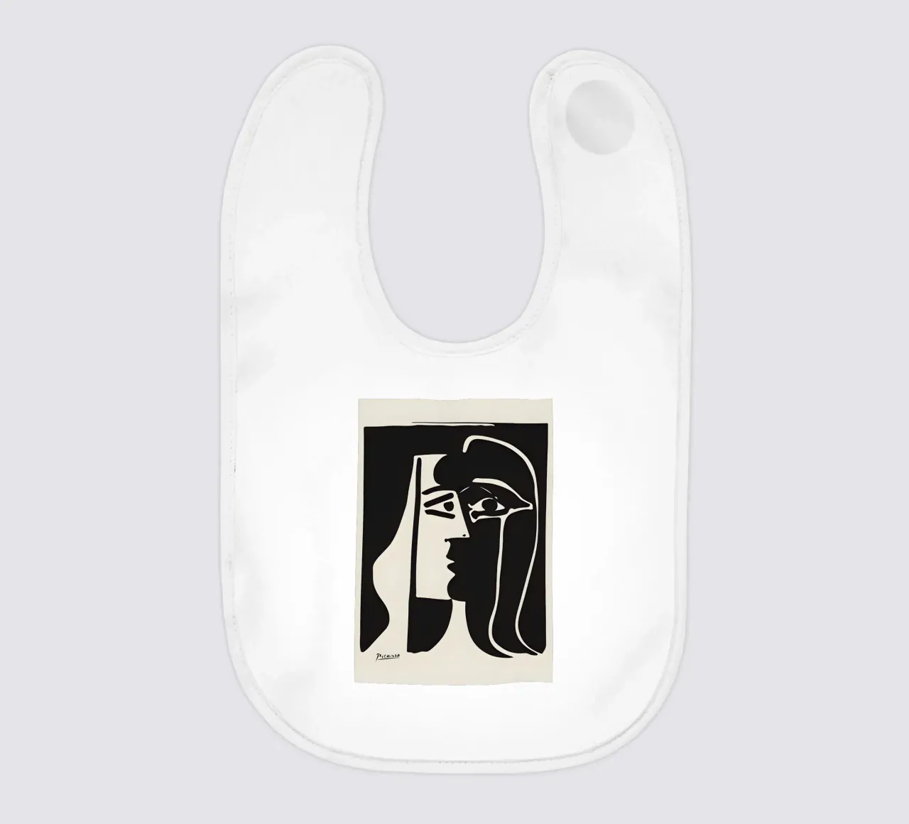 Picasso Nero Bianco Profilo Surrealista Viso Astratto bavaglino da homdeco