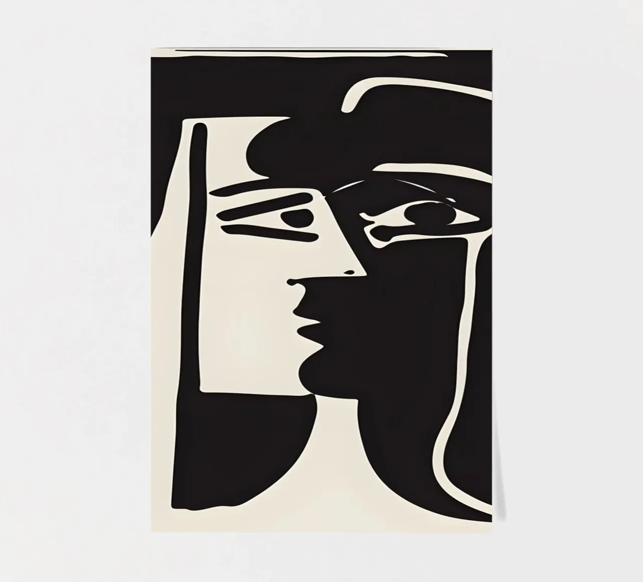 Picasso Black White Surrealist Profile Abstract Face sticker sheet by homdeco