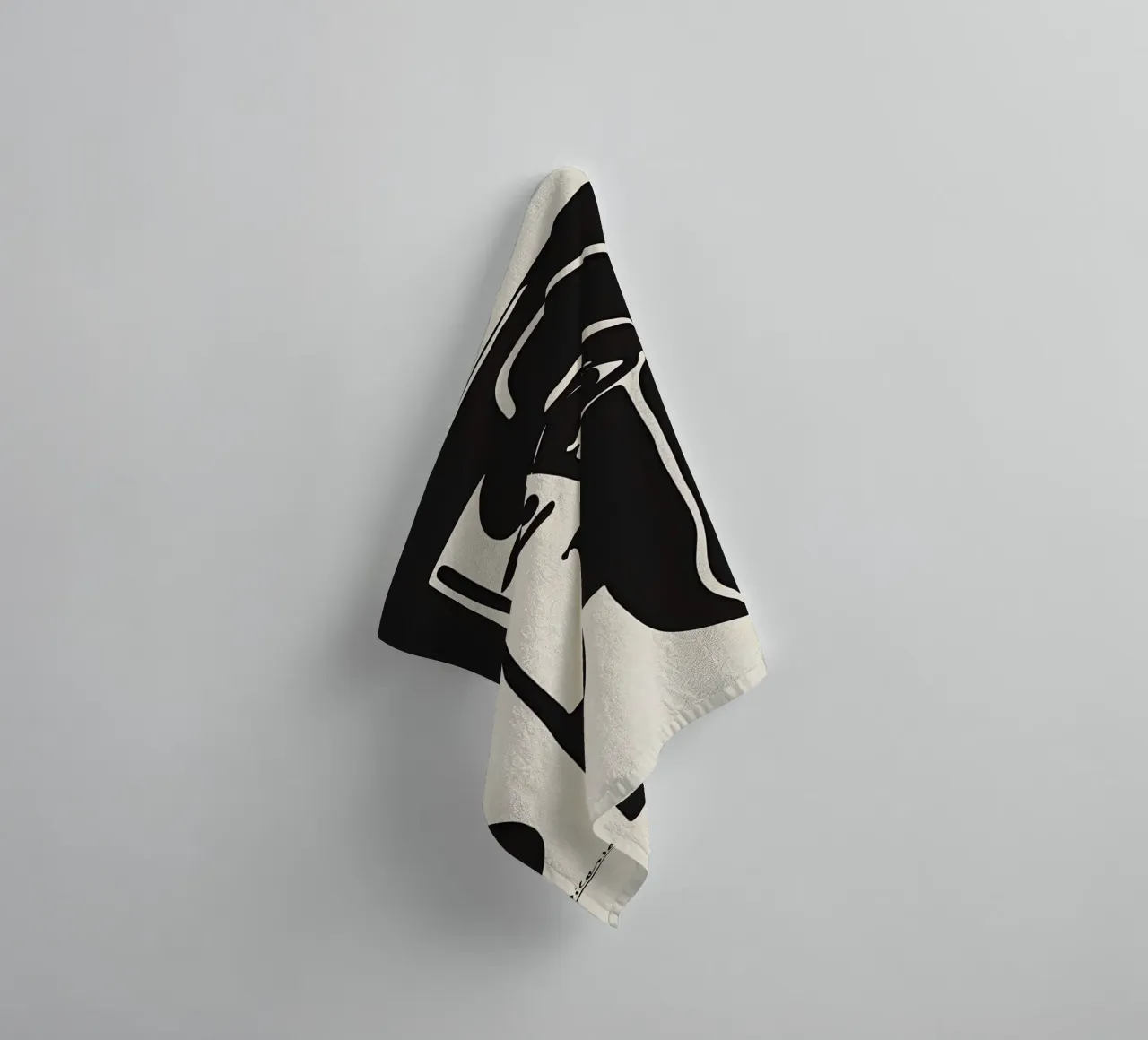 Picasso Zwart Wit Surrealistisch Profiel Abstract Gezicht badhanddoek van homdeco