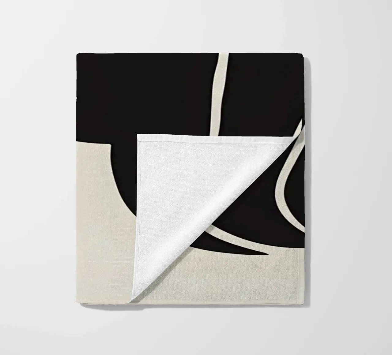 Picasso Zwart Wit Surrealistisch Profiel Abstract Gezicht strandhanddoek van homdeco