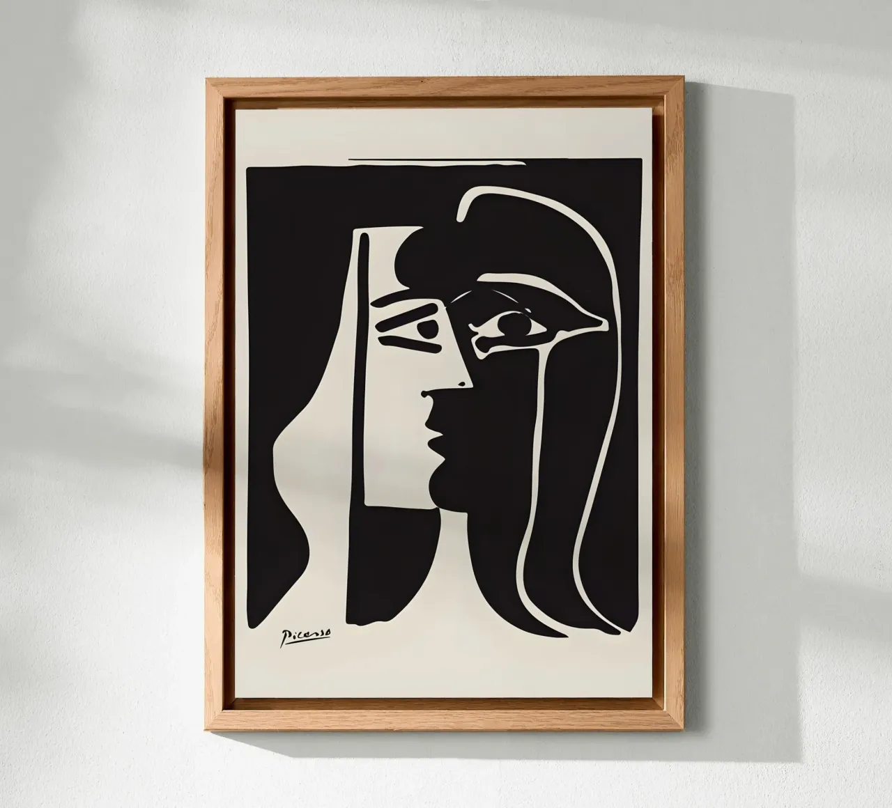 Picasso Nero Bianco Profilo Surrealista Viso Astratto alluminio dibond da homdeco