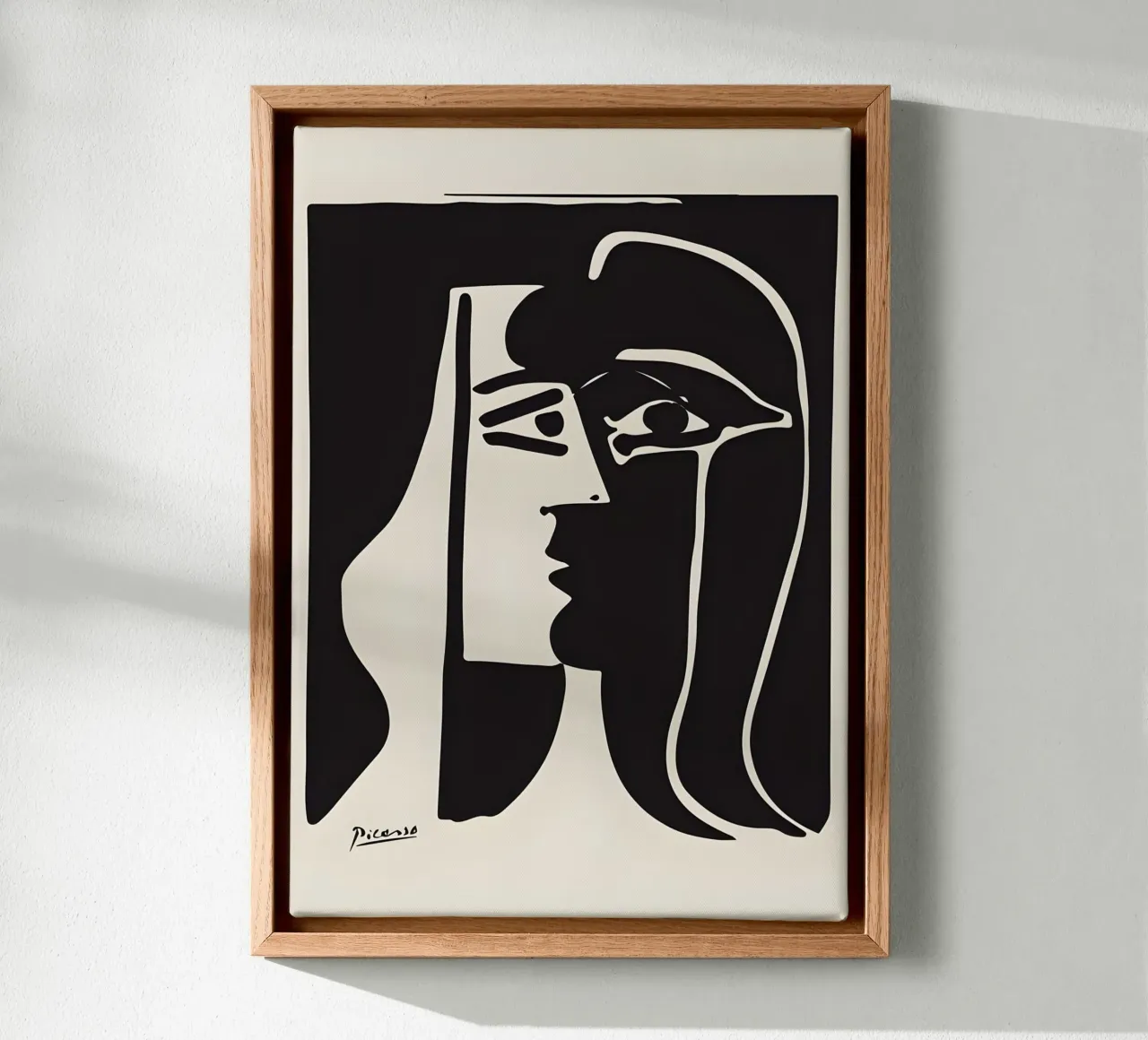 Picasso Zwart Wit Surrealistisch Profiel Abstract Gezicht canvas van homdeco