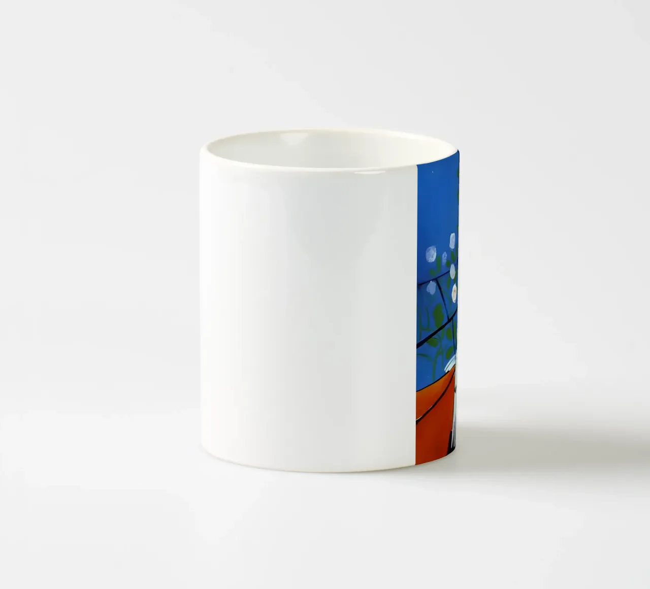 Picasso Donna con rose bianche Ritratto cubista blu tazza in ceramica da homdeco