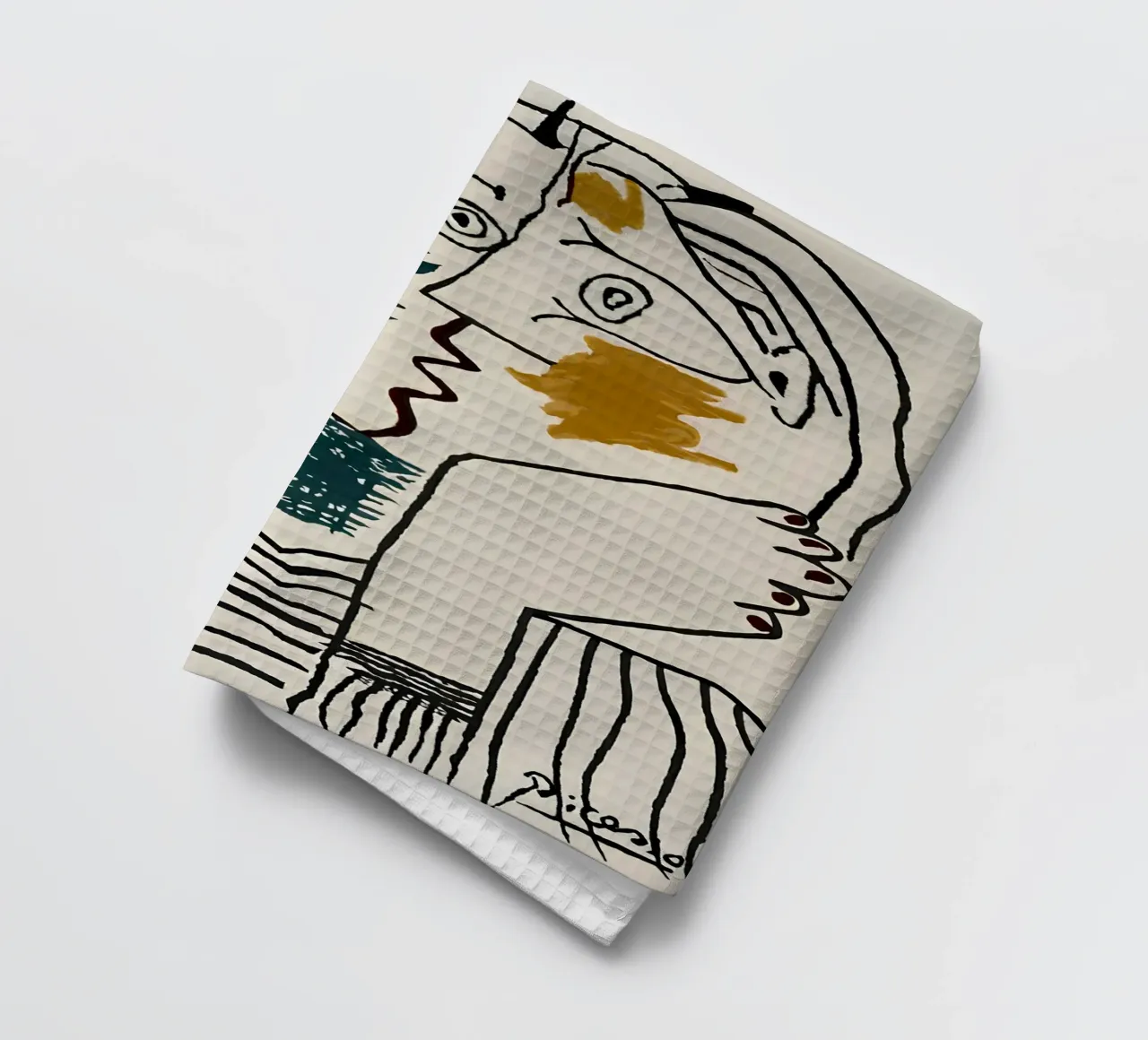 Picasso The Kiss Abstract Cubist Lovers Art Print torchon de homdeco