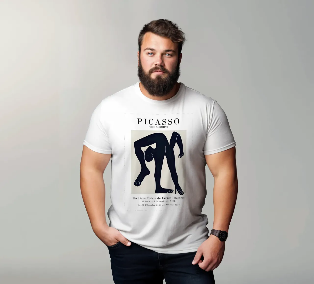 Poster della mostra Picasso L'acrobata minimalista t-shirt da homdeco