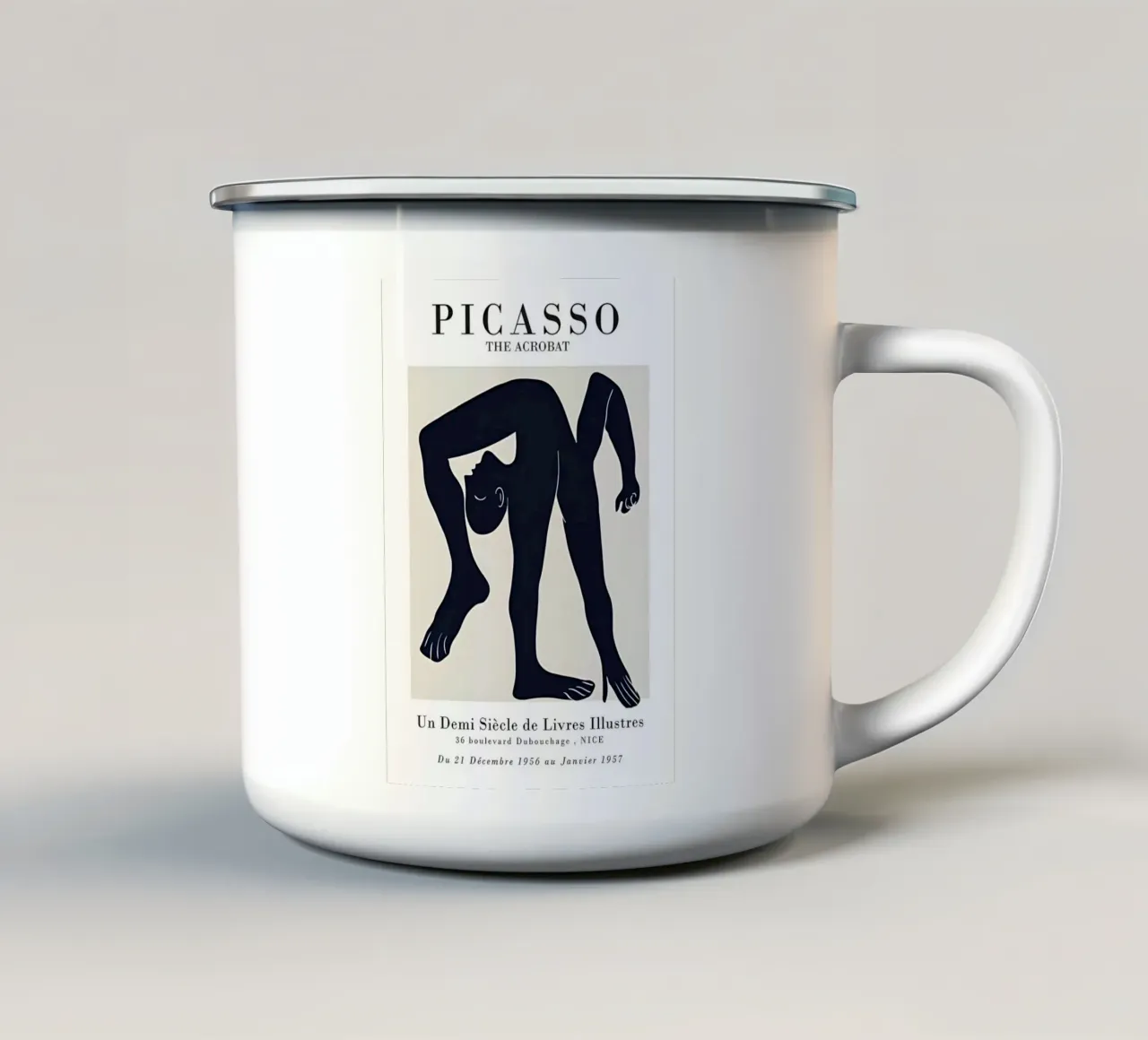 Poster della mostra Picasso L'acrobata minimalista tazza in smalto da homdeco