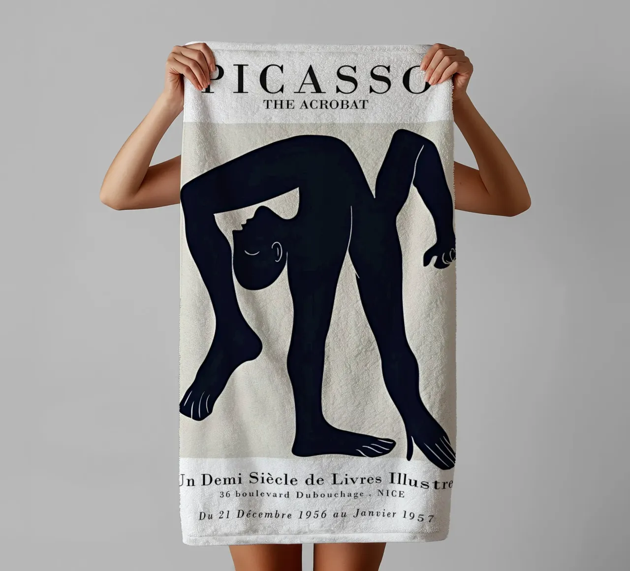 Poster della mostra Picasso L'acrobata minimalista asciugamano da bagno da homdeco