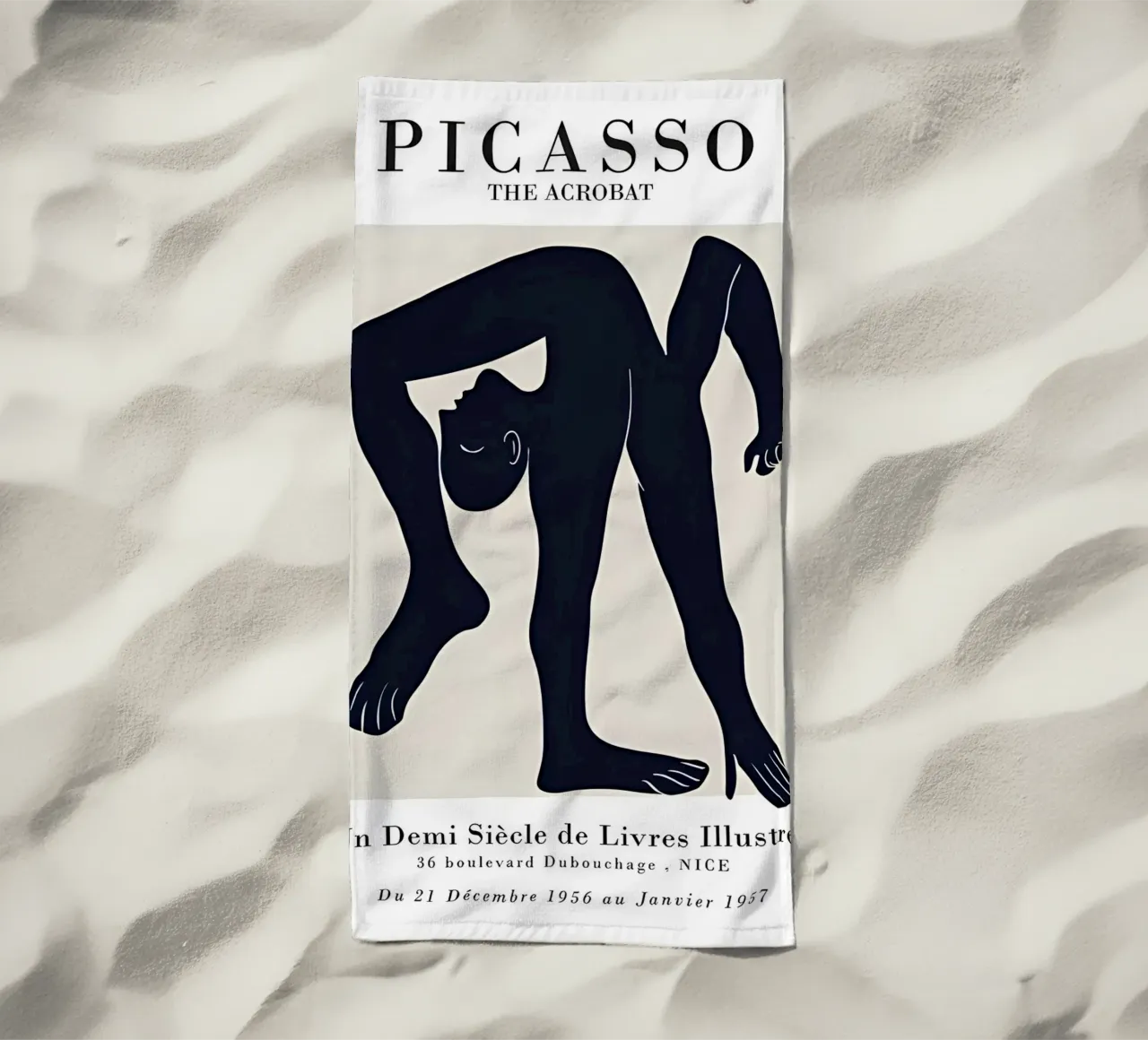 Poster della mostra Picasso L'acrobata minimalista telo mare da homdeco