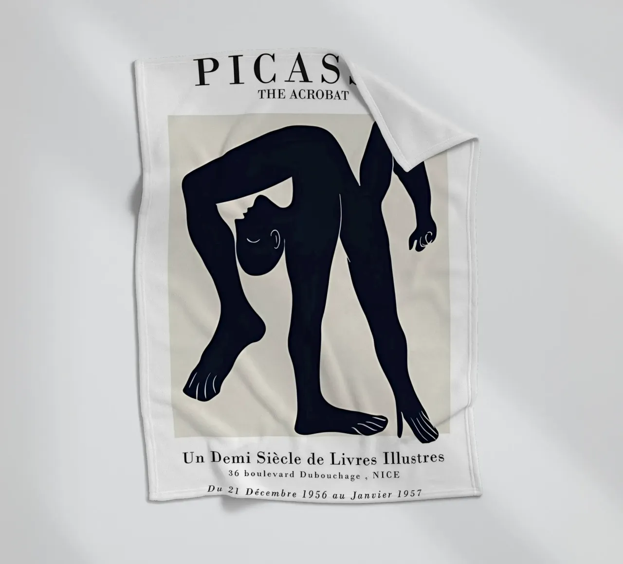 Poster della mostra Picasso L'acrobata minimalista coperta in pile da homdeco