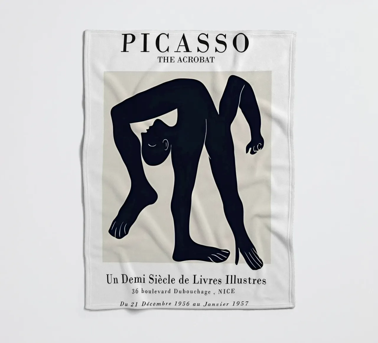 Poster della mostra Picasso L'acrobata minimalista coperta in pile da homdeco