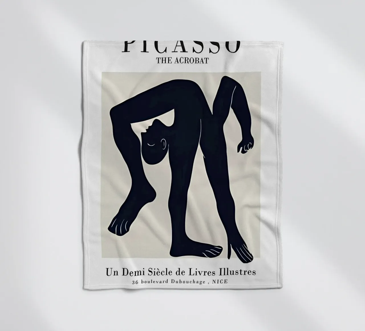 Poster della mostra Picasso L'acrobata minimalista coperta in pile da homdeco