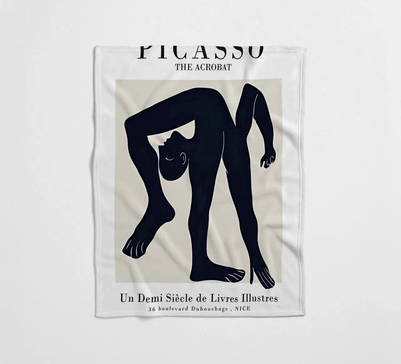 Poster della mostra Picasso L'acrobata minimalista coperta in pile da homdeco