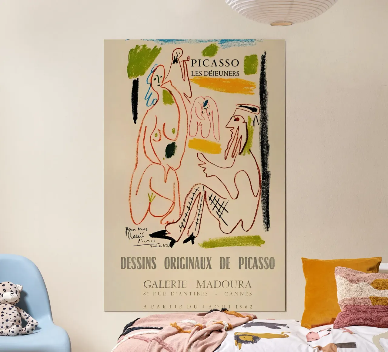 Poster della mostra Picasso Les Déjeuners Cannes poster con telaio in plastica da homdeco