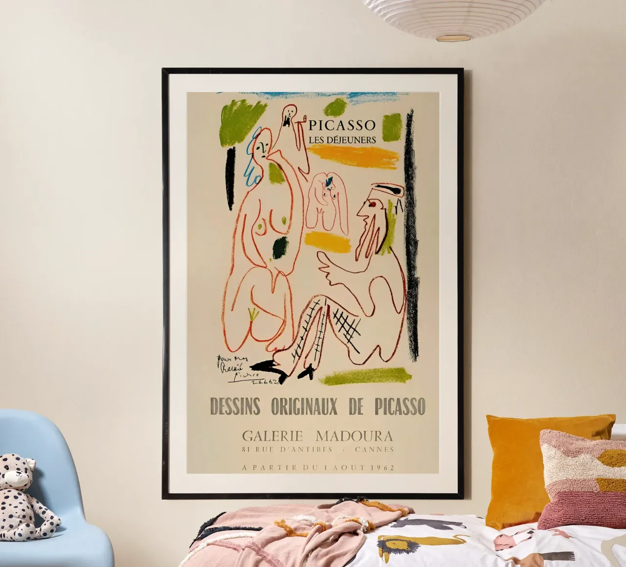 Poster della mostra Picasso Les Déjeuners Cannes poster con telaio in plastica da homdeco