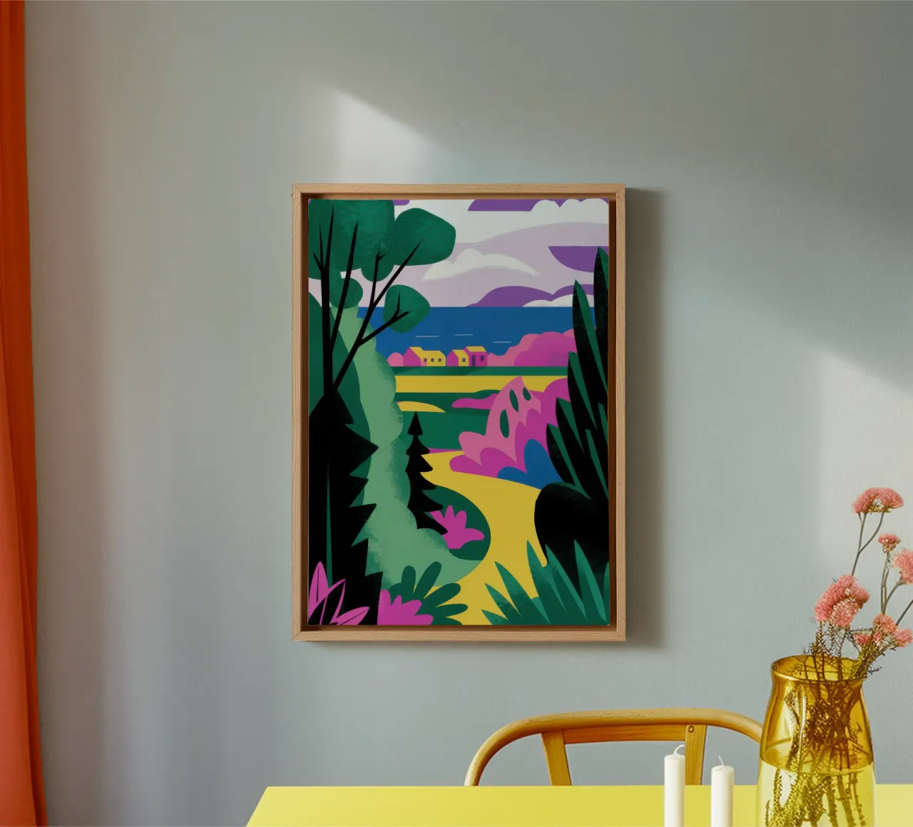 Levendige weelderige wildernis canvas met Baklijst van Veil Maya