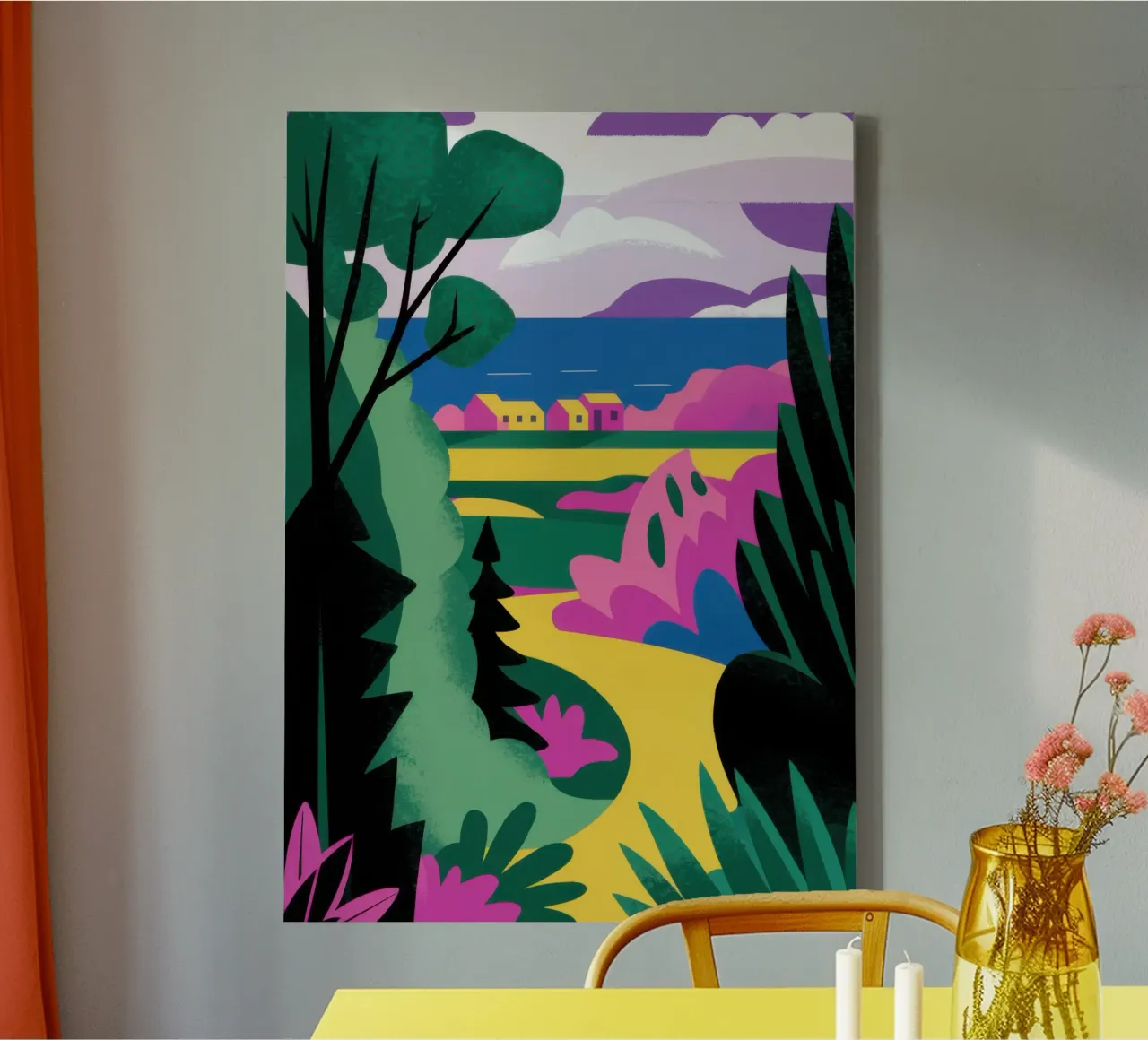 Levendige weelderige wildernis canvas met Baklijst van Veil Maya