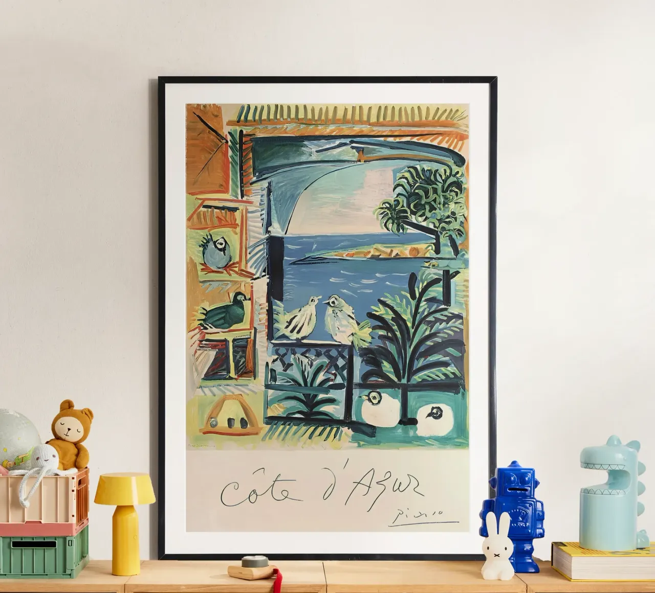 Picasso Côte d'Azur Abstract Landschap Zeegezicht poster met kunststof frame van homdeco
