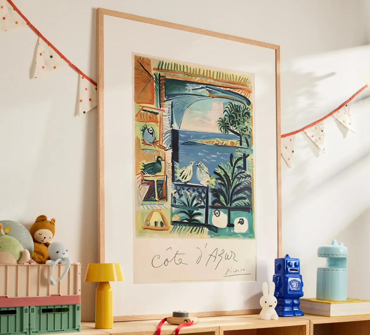 Picasso Côte d'Azur Abstract Landschap Zeegezicht poster met kunststof frame van homdeco