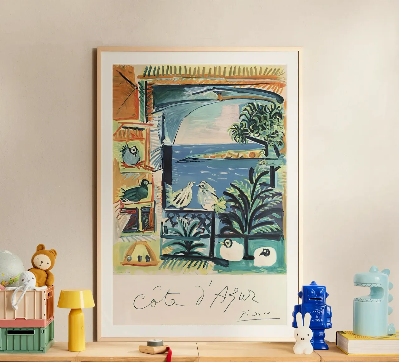 Picasso Côte d'Azur Abstract Landschap Zeegezicht poster met kunststof frame van homdeco