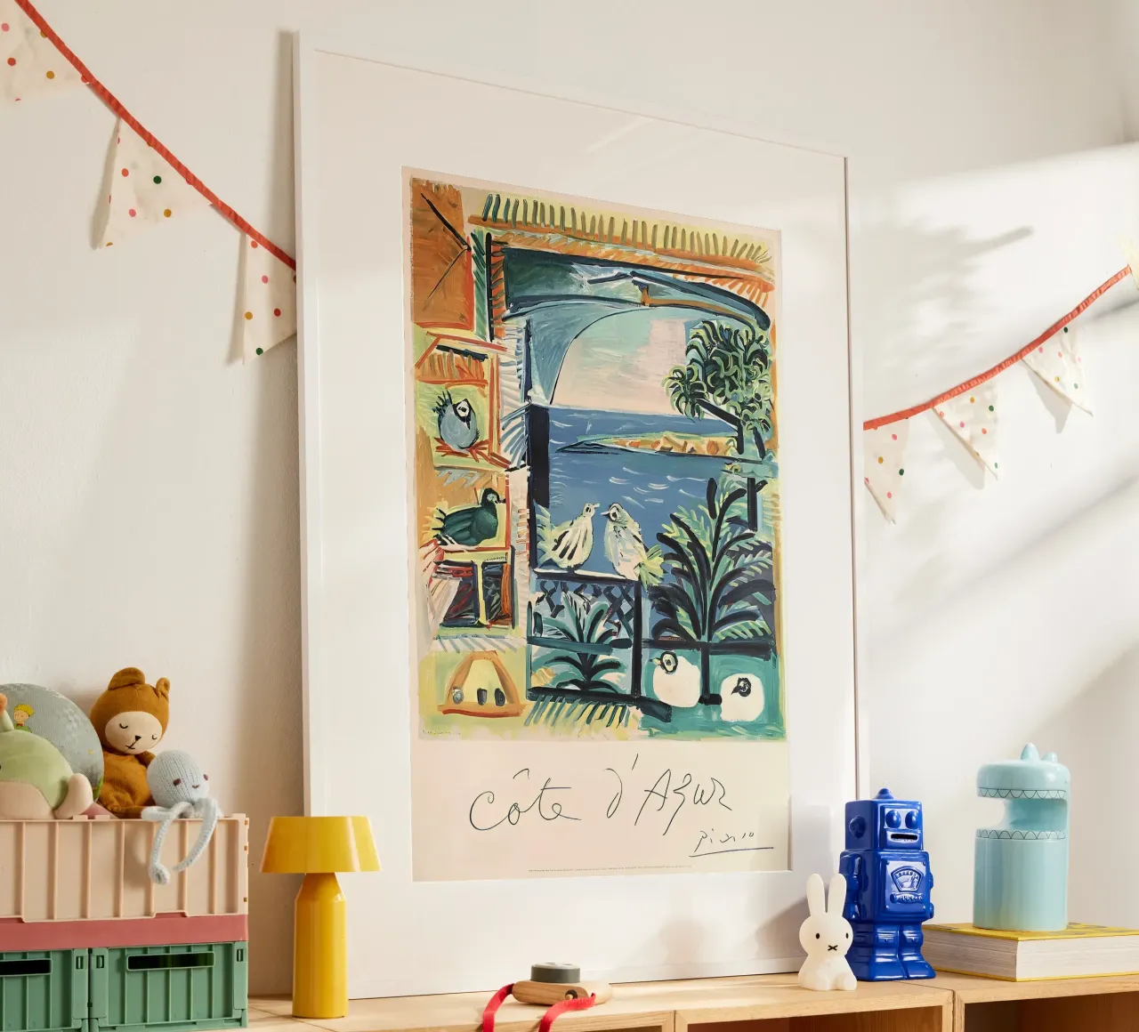 Picasso Côte d'Azur Abstract Landschap Zeegezicht poster met kunststof frame van homdeco