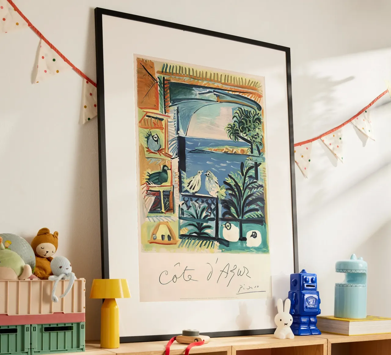 Picasso Côte d'Azur Abstract Landschap Zeegezicht poster met kunststof frame van homdeco