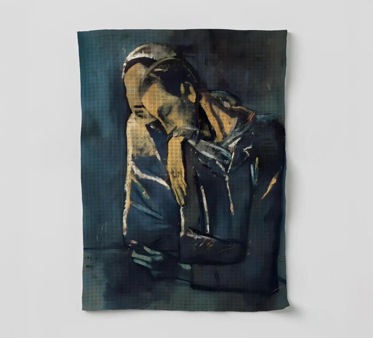 Picasso Der Absinthtrinker Blaue Periode Melancholie Geschirrtuch von homdeco