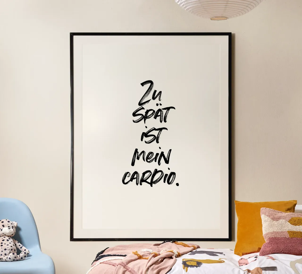 Zu spät ist mein Cardio | minimalistic design | typography carta hahnemühle da just typo