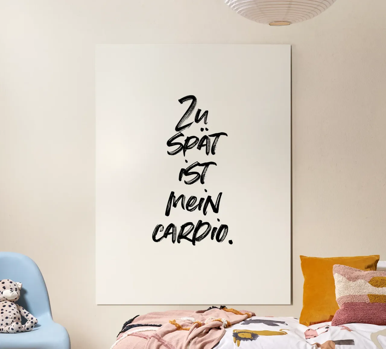 Zu spät ist mein Cardio | minimalistic design | typography carta hahnemühle da just typo