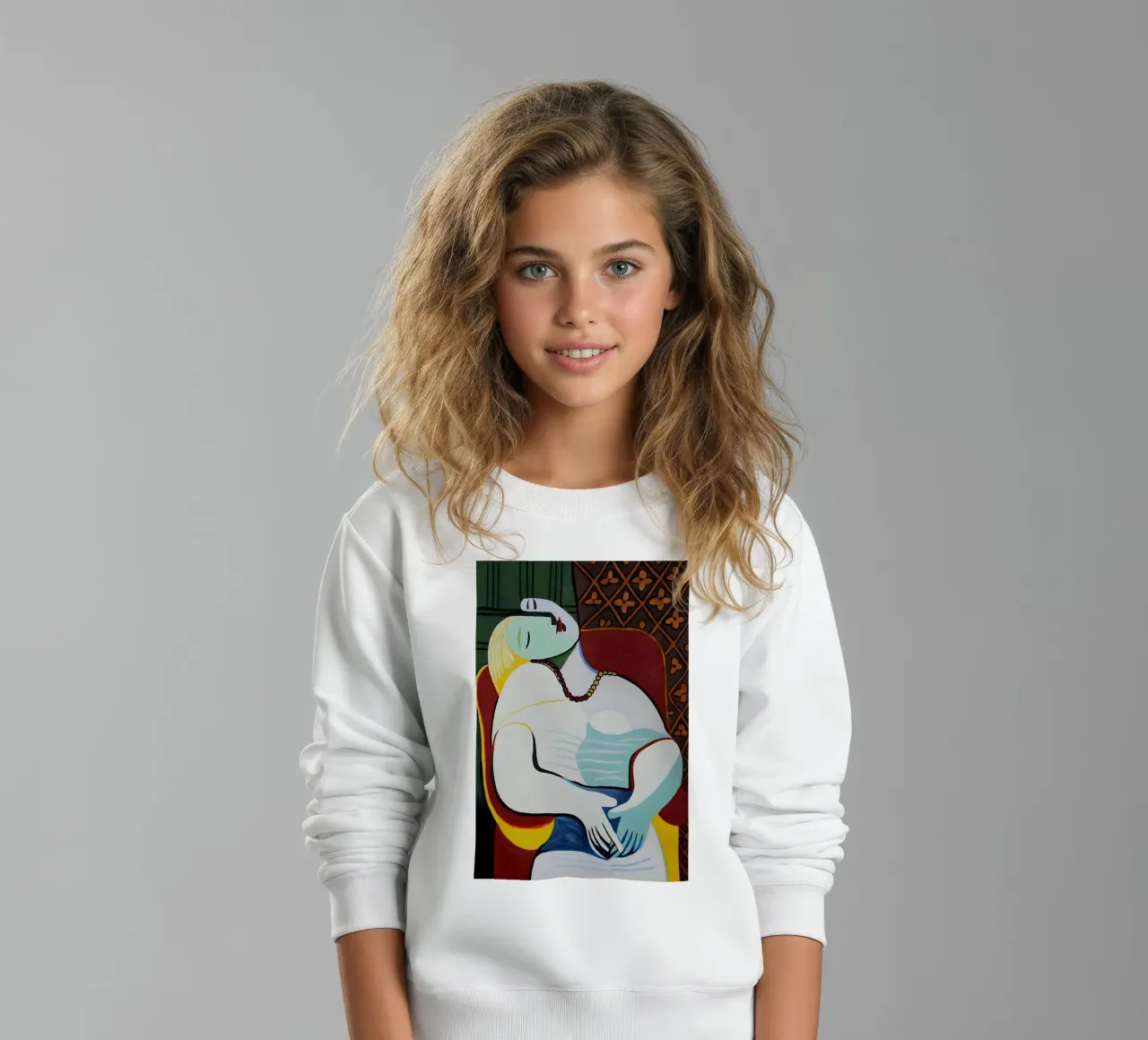 Picasso Donna sdraiata Sedia rossa Ritratto cubista felpa bambino da homdeco