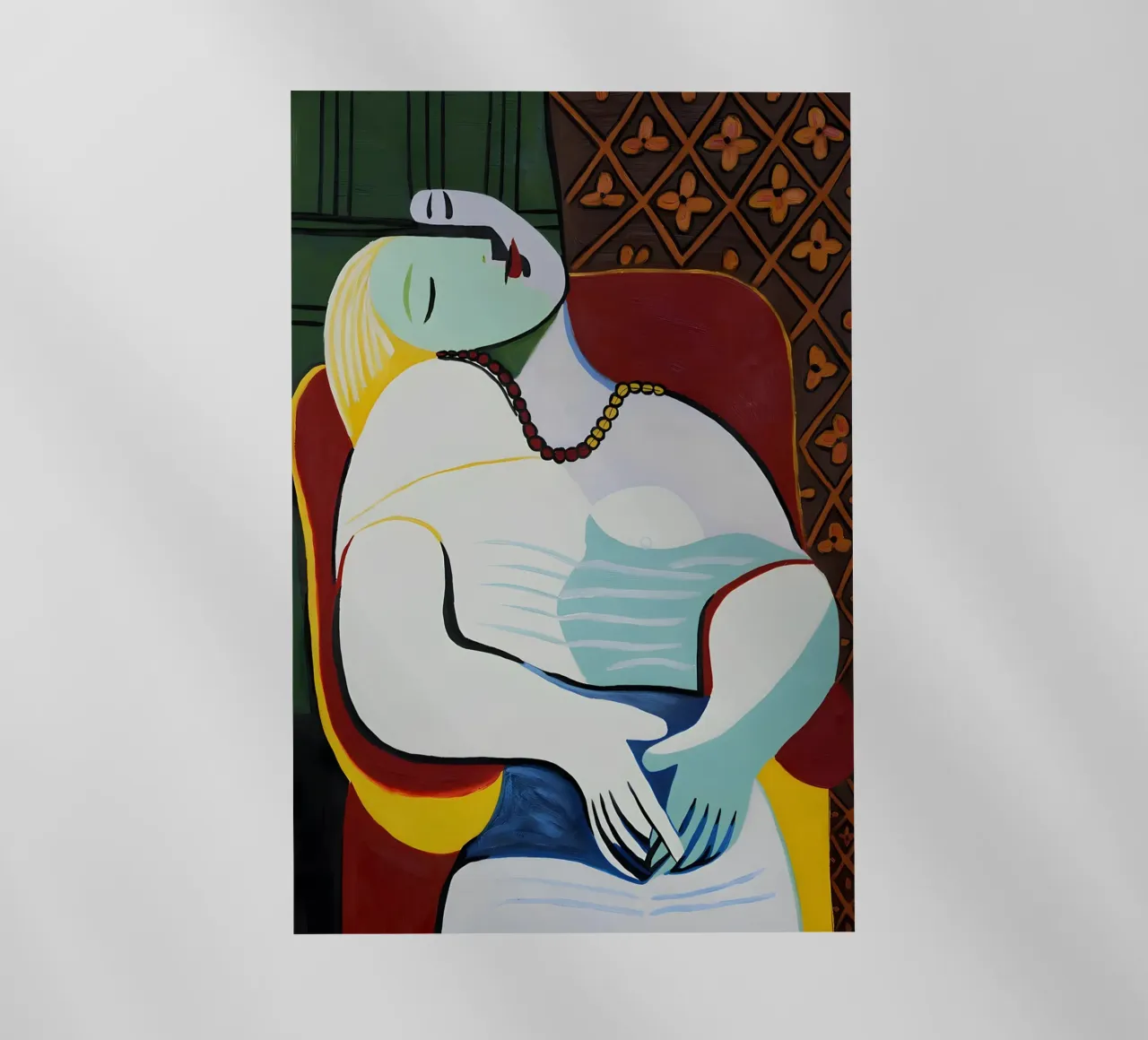 Picasso Donna sdraiata Sedia rossa Ritratto cubista pellicola backlit da homdeco