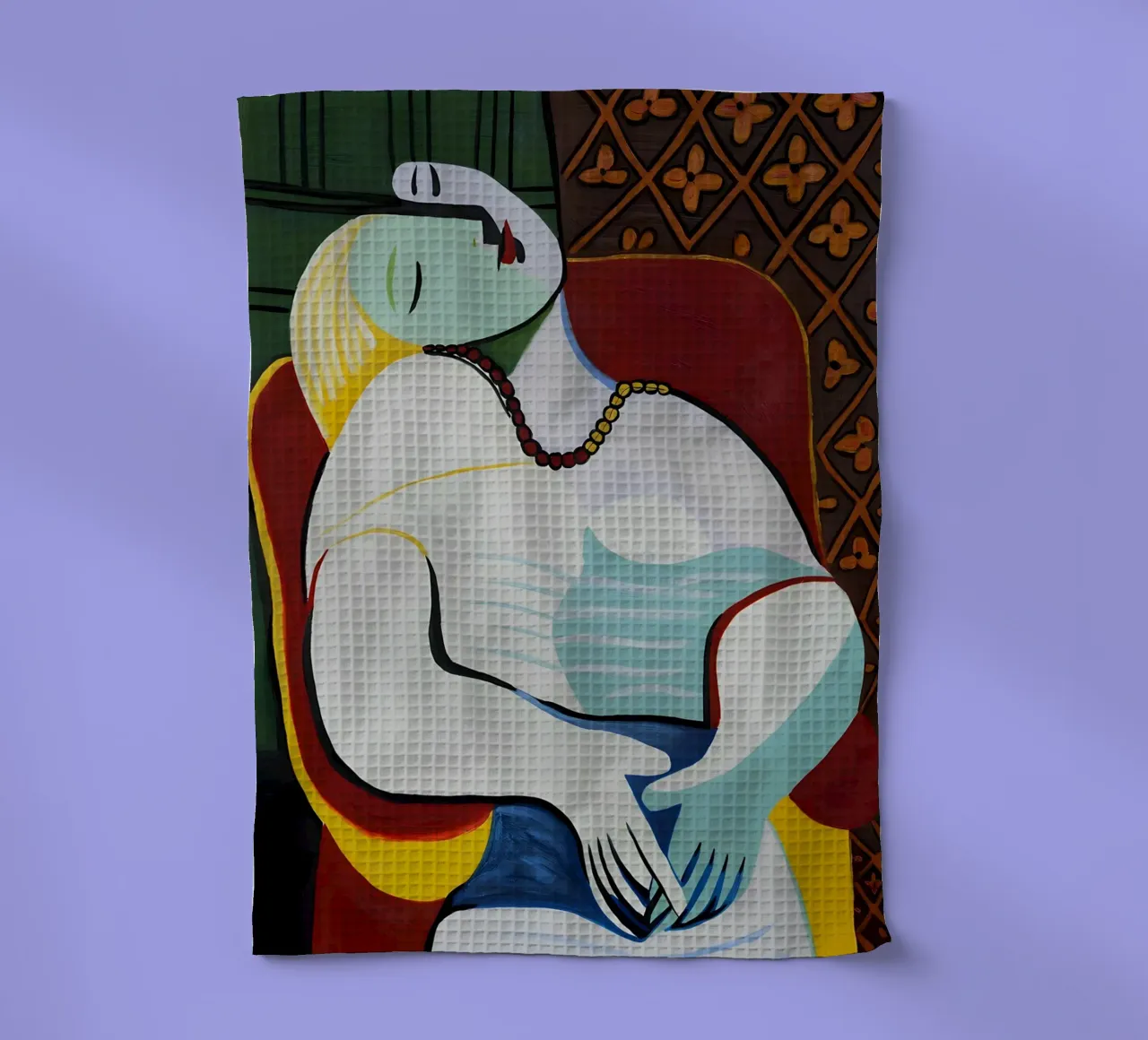 Picasso Donna sdraiata Sedia rossa Ritratto cubista canovaccio da cucina da homdeco