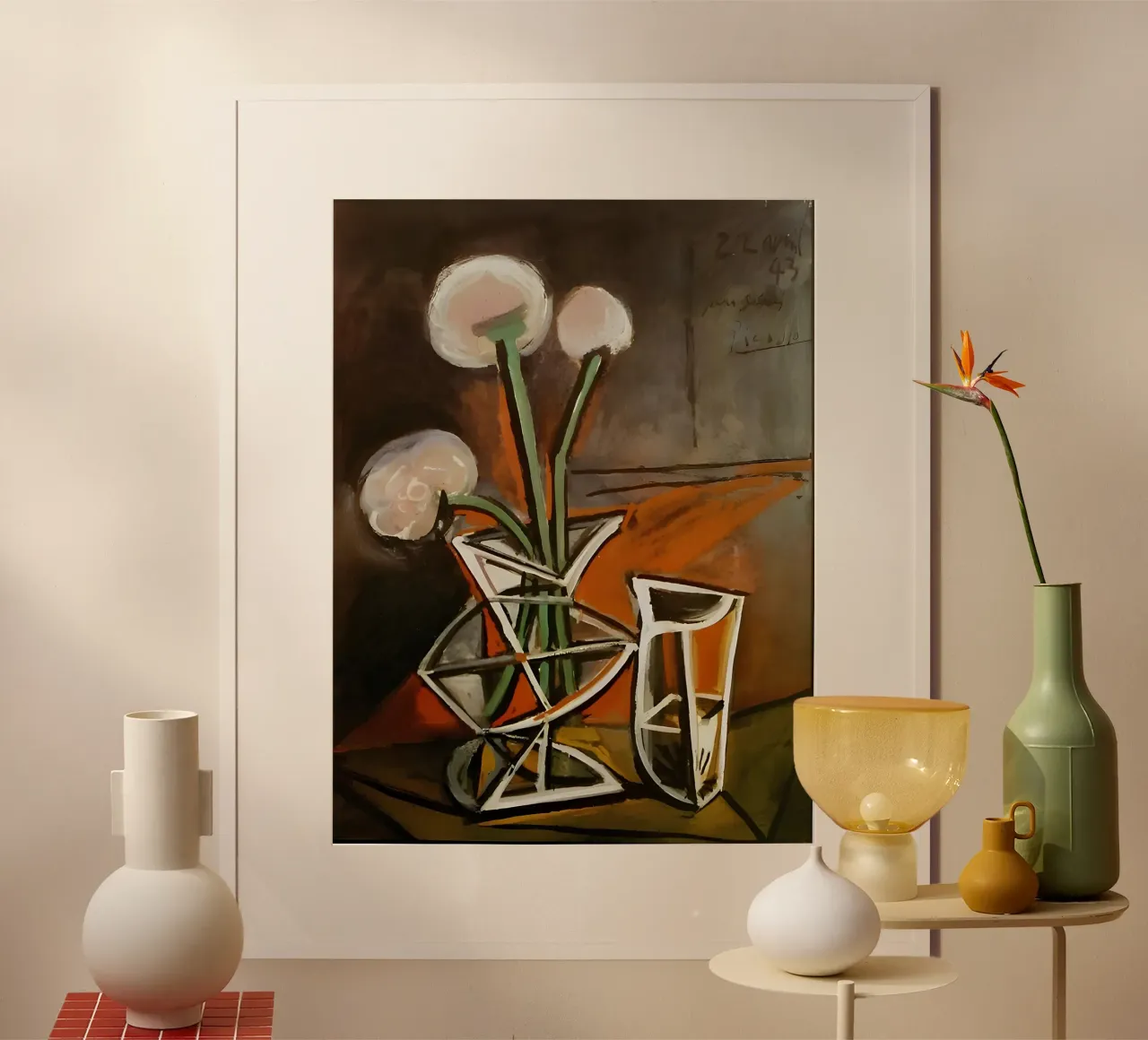Picasso Fiori in vaso Natura morta cubista 1943 poster da homdeco