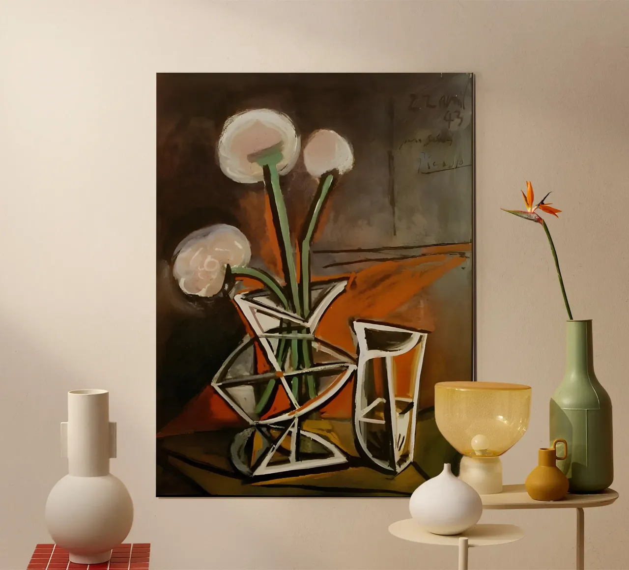Picasso Fiori in vaso Natura morta cubista 1943 poster da homdeco