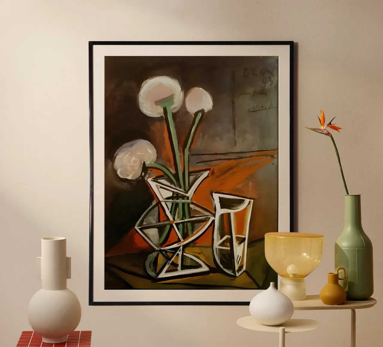 Picasso Fiori in vaso Natura morta cubista 1943 poster da homdeco