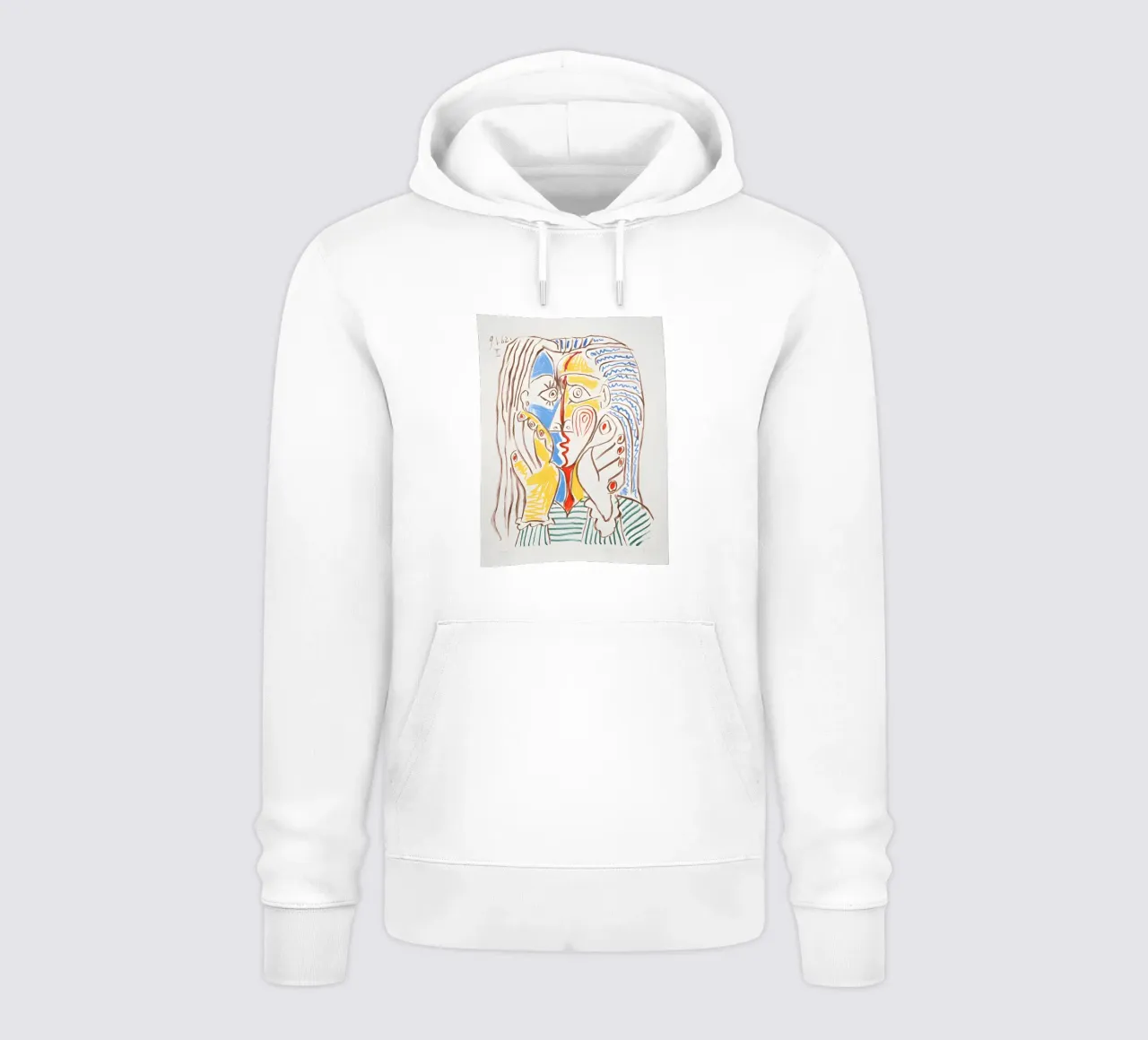 Picasso Crying Woman Cubist Blue Yellow Art Print hoodie by homdeco