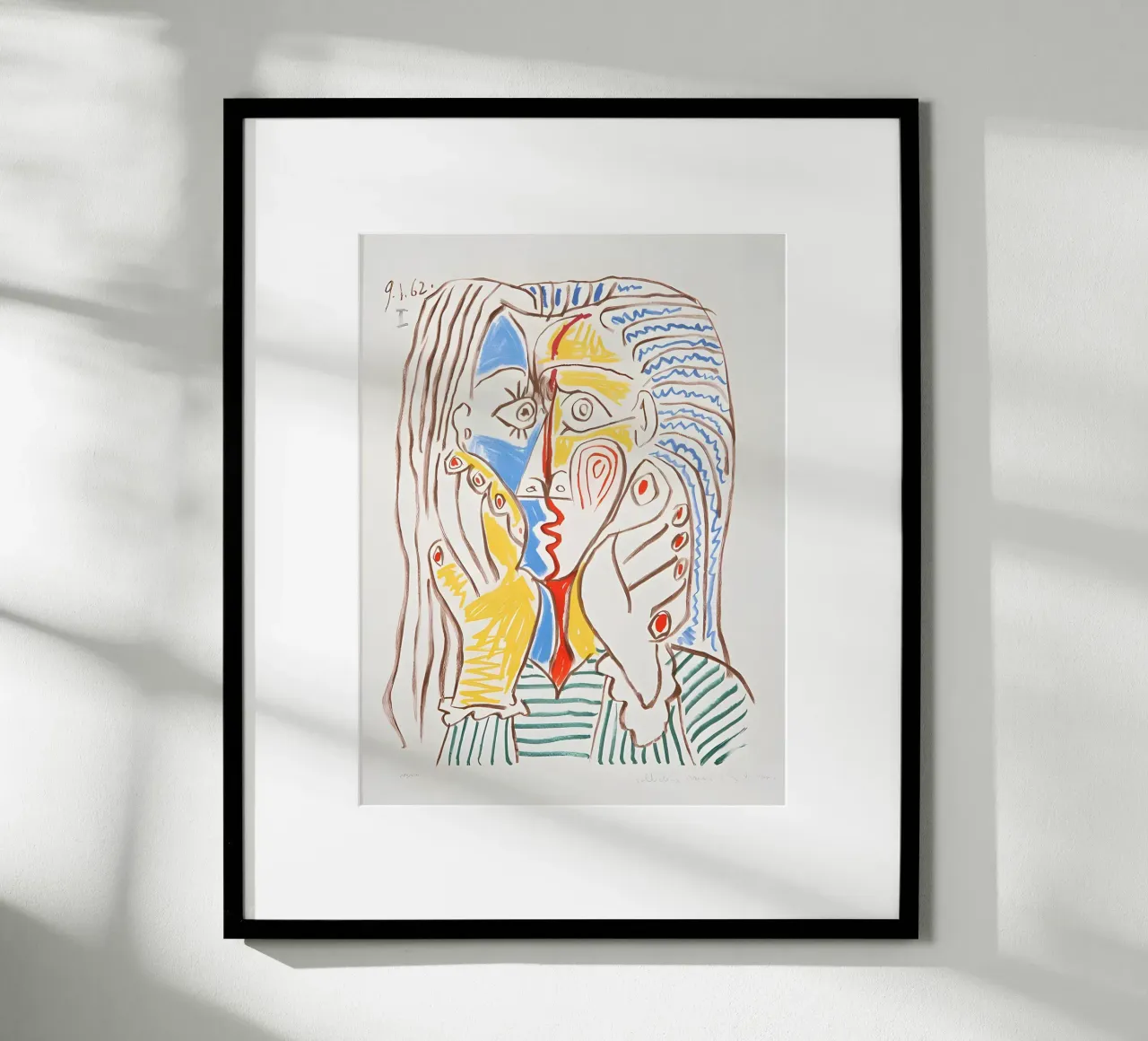 Picasso Femme en pleurs Cubiste Bleu Jaune Art Print hahnemühle de homdeco
