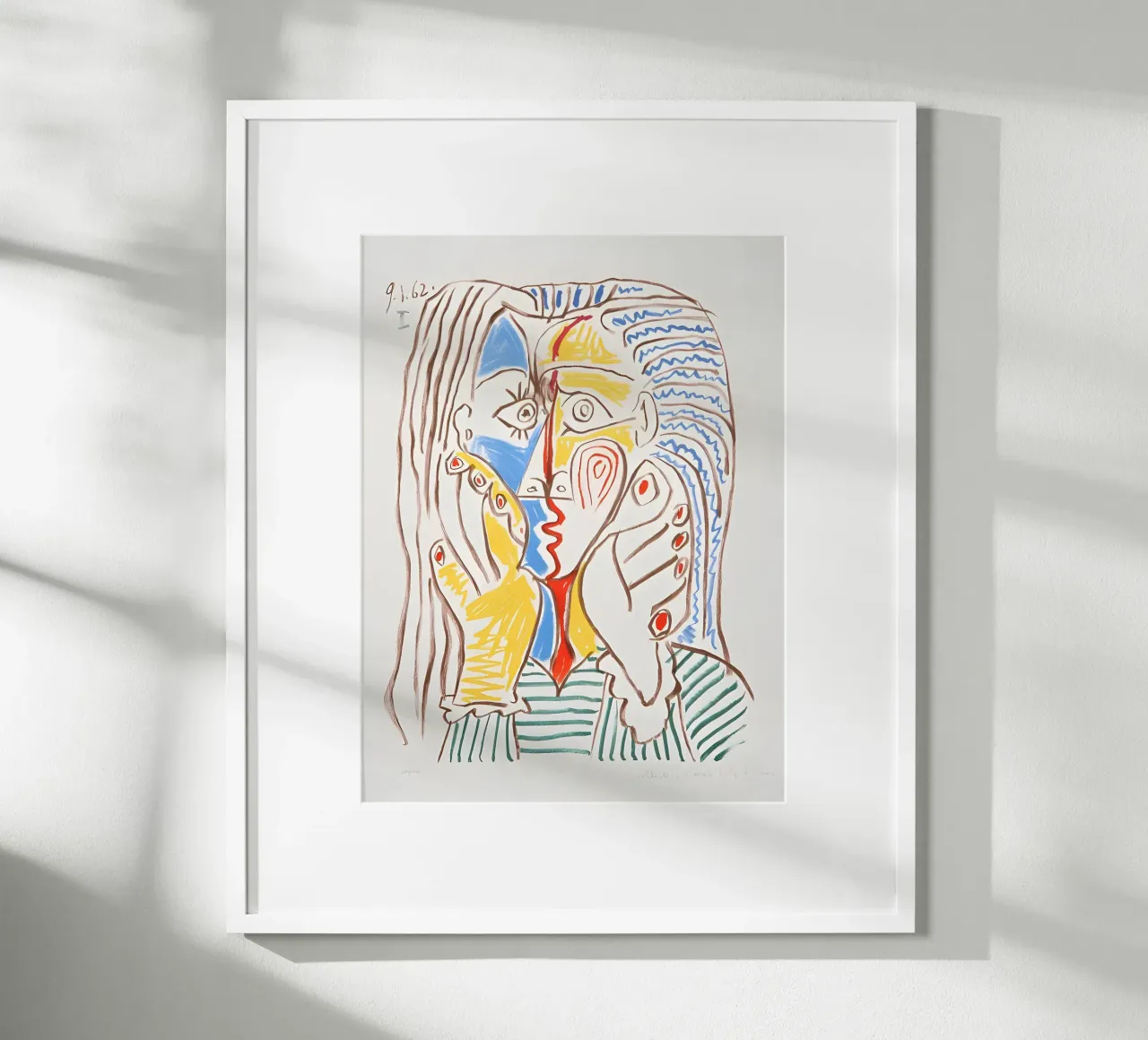 Picasso Femme en pleurs Cubiste Bleu Jaune Art Print hahnemühle de homdeco