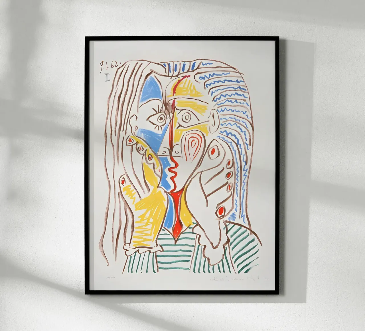 Picasso Femme en pleurs Cubiste Bleu Jaune Art Print hahnemühle de homdeco