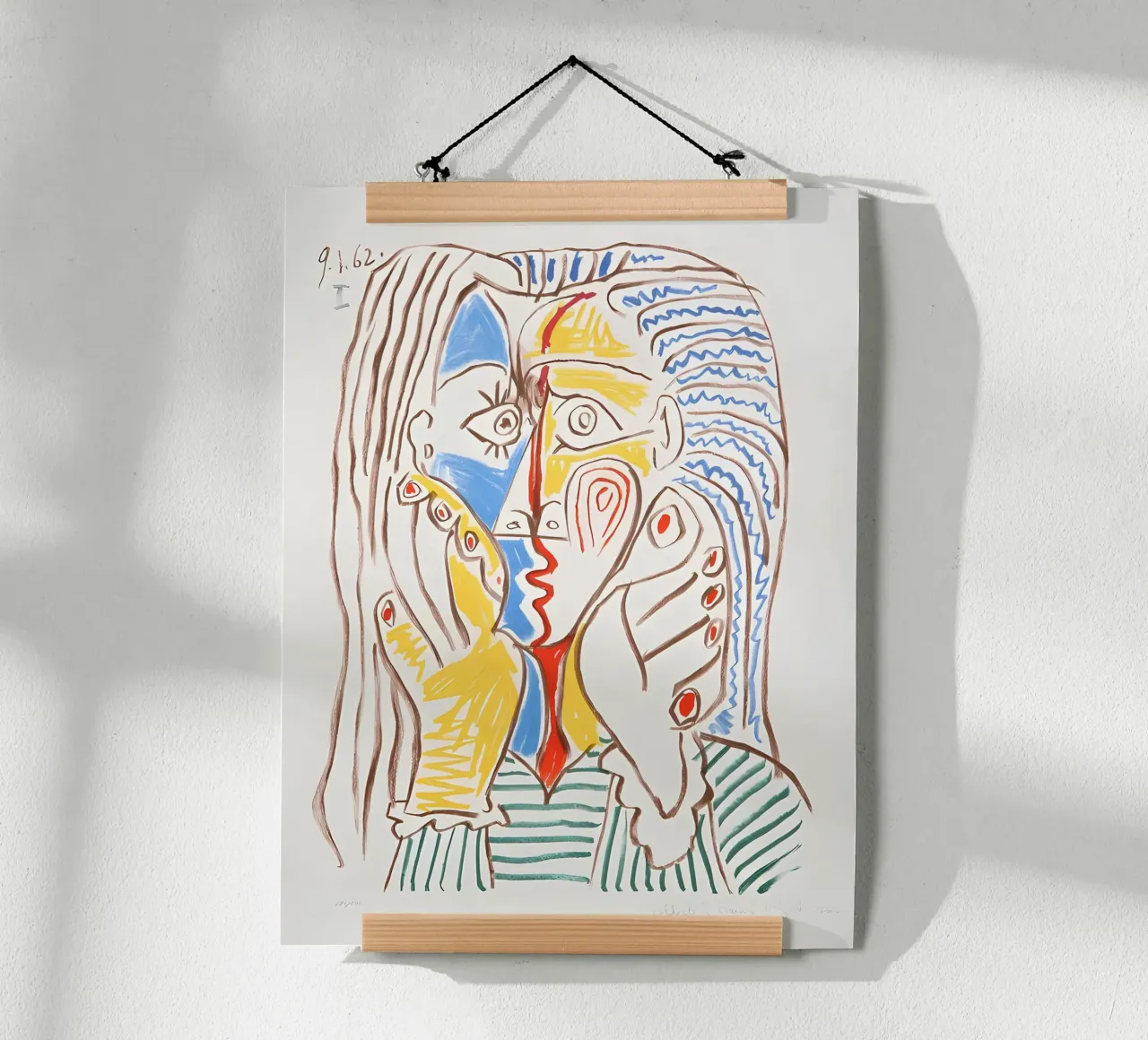 Picasso Femme en pleurs Cubiste Bleu Jaune Art Print hahnemühle de homdeco