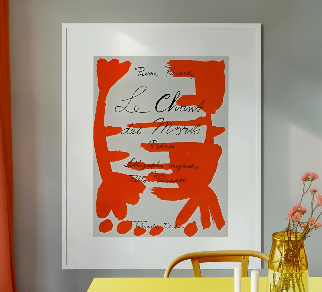 Picasso Le Chant des Morts Orange Abstract Print Poster von homdeco